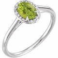 Natural Peridot And .03 CTW Natural Diamond Ring (Style 71634)