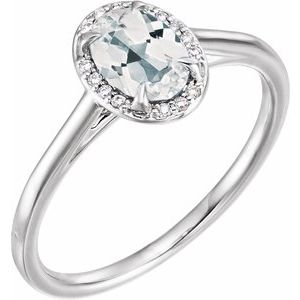 Natural White Topaz And .03 CTW Natural Diamond Ring (Style 71634)