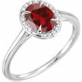 Natural Mozambique Garnet And .04 CTW Natural Diamond Ring (Style 71634)