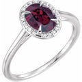 Natural Rhodolite Garnet And .04 CTW Natural Diamond Ring (Style 71634)