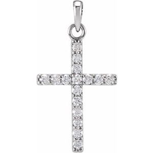 Natural Diamond Cross Pendant (Style R42308)