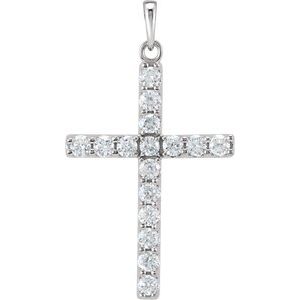 Natural Diamond Cross Pendant (Style R42308)