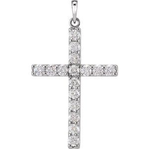 1/4 Ctw Natural Diamond Cross Pendant (Style R42308)