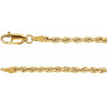 14K Yellow 2.5 mm Rope 18" Chain