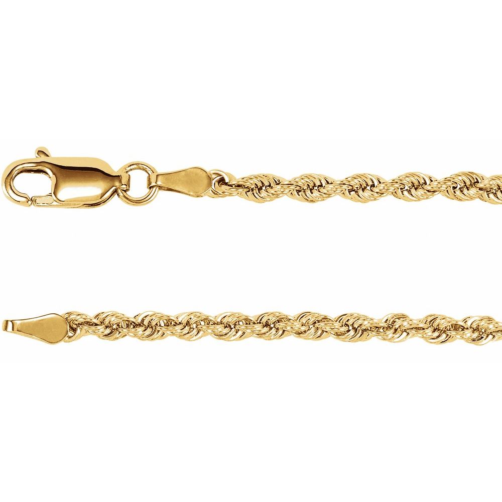 14K Yellow 2.5 mm Rope 18" Chain