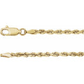 14K Yellow 2.5 mm Diamond-Cut Rope 18" Chain