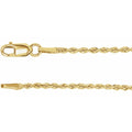 14K Yellow 1.5 mm Rope 18" Chain