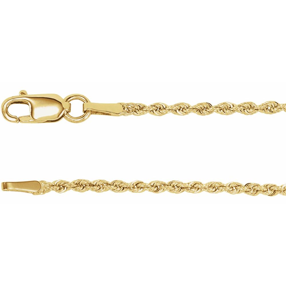 14K Yellow 1.5 mm Rope 18" Chain