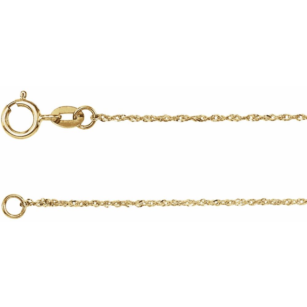 14K Yellow .90 mm Diamond-Cut Singapore 18" Chain