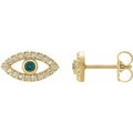 Natural Alexandrite And White Sapphire Earrings (Style 86884)