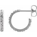 .06 Ctw Natural Diamond Sculptural J-Hoop Earrings (Style 87110)