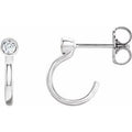 .06 Ctw Natural Diamond J-Hoop Earrings (Style 86776)