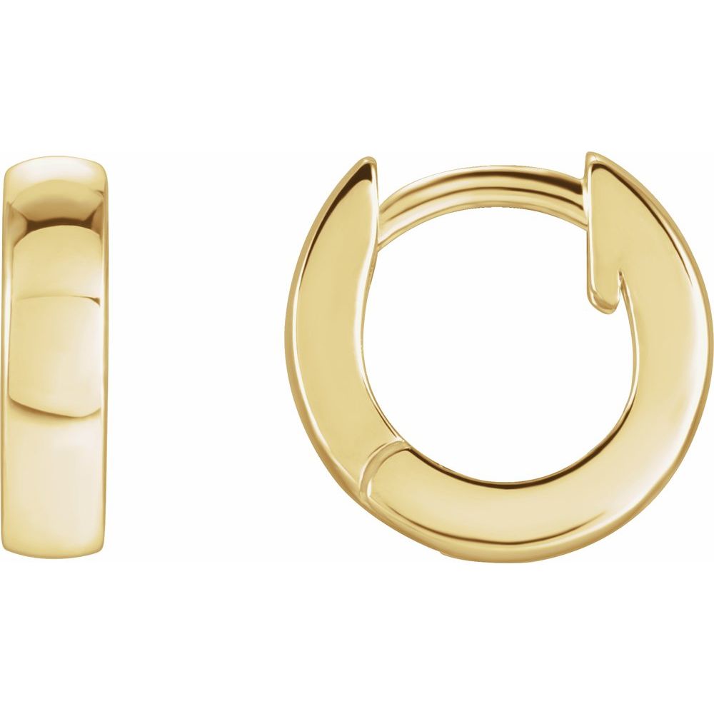 14K Yellow Gold Hinged 9.5 mm Hoop Earrings