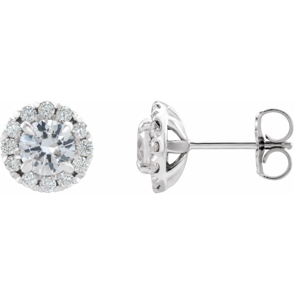 French-Set Halo-Style Earrings