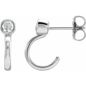 1/5 Ctw Natural Dimaond J-Hoop Earrings (Style 86776)