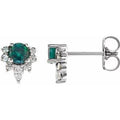 Natural Alexandrite And 1/6 Ctw Natural Diamond Earrings (Style 86950)