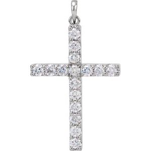 1 1/4Ctw Natural Diamond Cross Pendant (Style R42308)