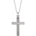 14K White Cross 18" Necklace