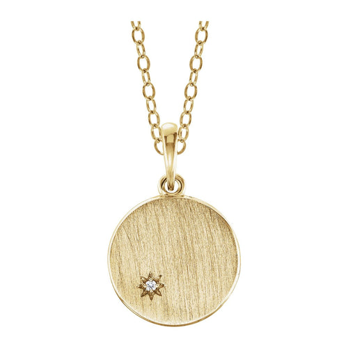 .005 Ct Natural Diamond Engravable Necklace (Style 86491)