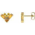 Yellow Multi-Gemstone Cluster Earrings (Style 87168)