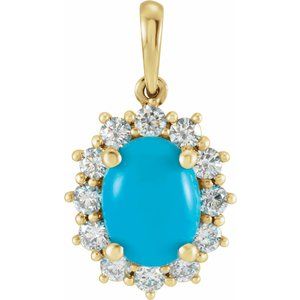 Natural Turquoise And 1/3 Pendant (Style 86925)