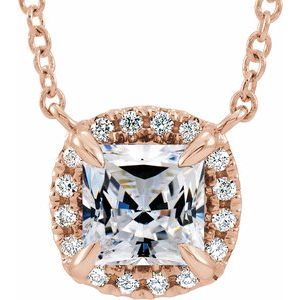 Natural White Sapphire And .05 Ctw Natural Diamond Necklace (Style 87002)