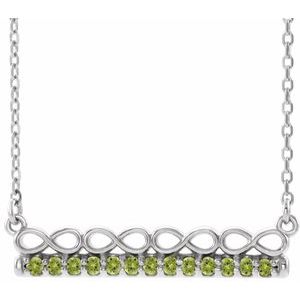 Natural Peridot Bar Necklace (Style 86823)