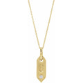 14K Yellow Gold .05 CT Natural Diamond Initial J 16-18" Necklace
