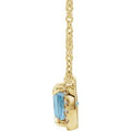 Natural Aquamarine And .05 Ctw Natural Diamond Necklace (Style 87002)