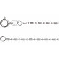 14K White 1.15 mm Hollow Diamond-Cut Bead 18" Chain