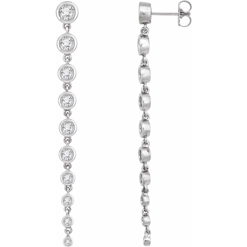14K White Gold 2 CTW Lab-Grown Diamond Earrings