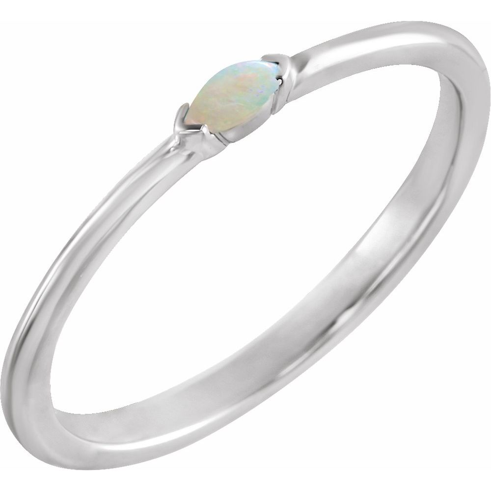 Natural White Opal Stackable Ring (Style 72120)