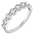 14K White Gold 1/3 CT Natural Diamond Geometric Stackable Ring (Style 71876)