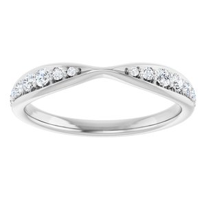 Diamond Pinched Contour Wedding Band