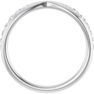 Diamond Pinched Contour Wedding Band