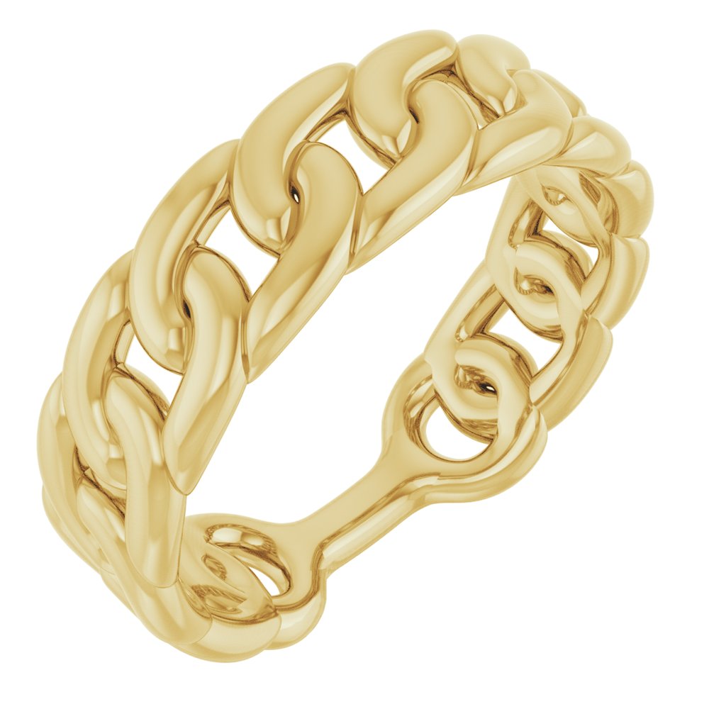 Utility 14K Yellow Gold Stackable Chain Link Ring