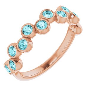 Natural Blue Zircon Bezel-Set Ring (Style 71894)