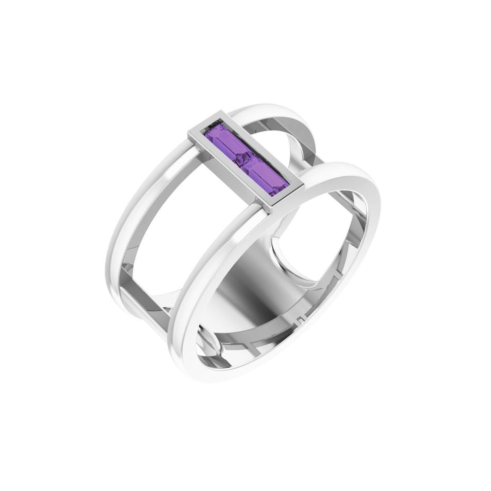 Natural Amethyst Negative Space Ring (Style 71884)