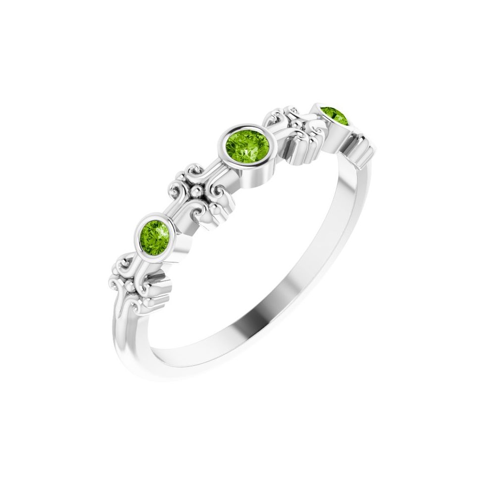 Natural Peridot Bezel-Set Ring (Style 71924)