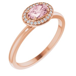 Natural Pink Morganite And .05 CTW Natural Diamond Ring (Style 122744)