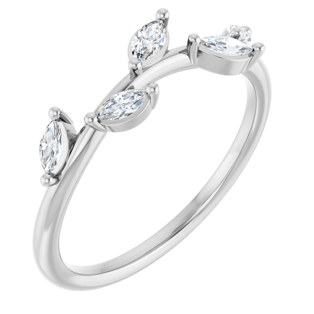 1/4 CTW Lab Grown Diamond Leaf Ring (Style 122971)