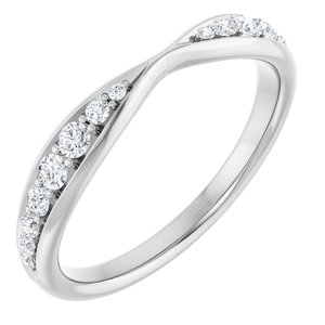 Diamond Pinched Contour Wedding Band