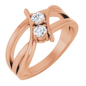 1/4 CTW Natural Diamond 2-Stone Ring (Style 123228)