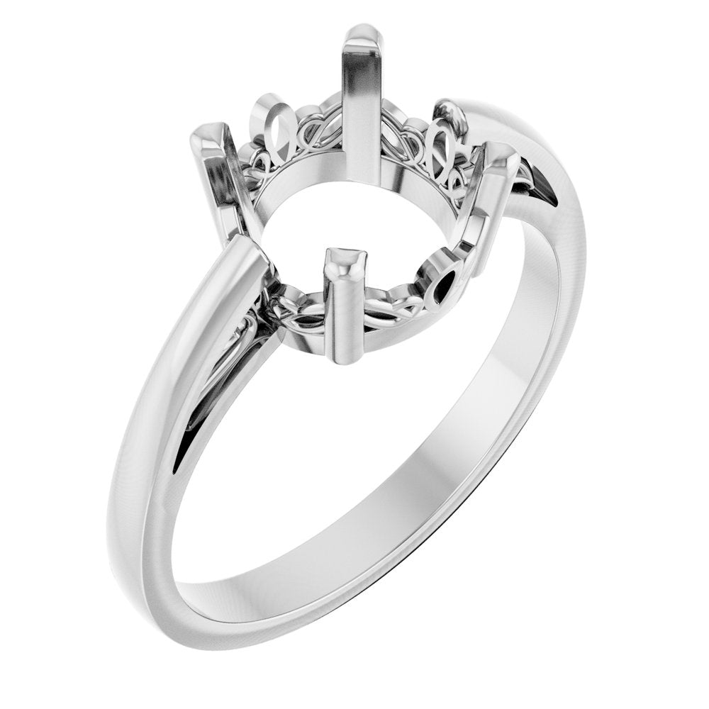 Solitaire Scroll Setting Ring