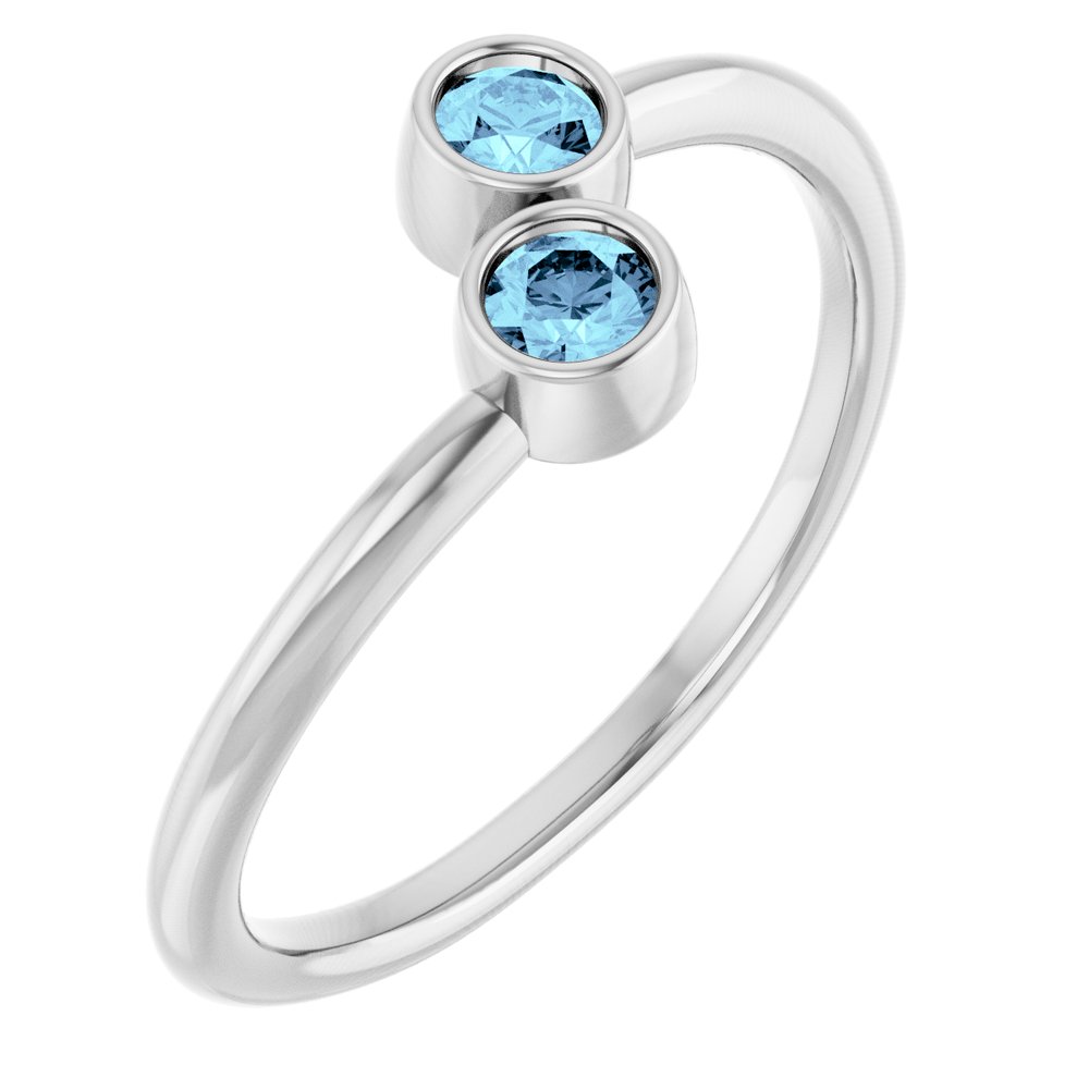 Natural Aquamarine Two-Stone Ring (Style 71886)