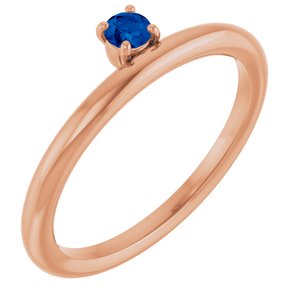Natural Blue Sapphire Stackable Ring (Style 123286)