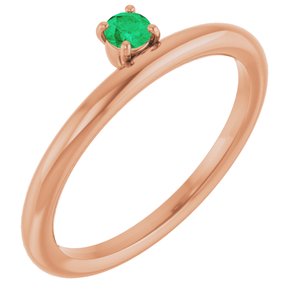Natural Emerald Stackable Ring (Style 123286)