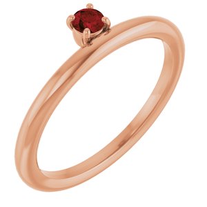 Natural Mozambique Garnet Stackable Ring (Style 123286)