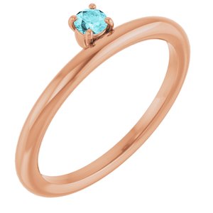 Natural Blue Zircon Stackable Ring (Style 123286)