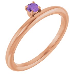 Natural Amethyst Stackable Ring (Style 123286)